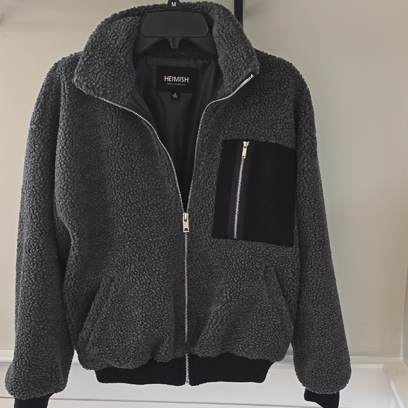 HEIMISH USA Gray and Black Zip Up Sweaters - Picture 1 of 7
